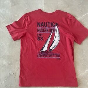 Nautica Tshirt Size Large Red Color Crew Neck  
Men’s Graphic T-Shirt Cotton